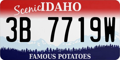ID license plate 3B7719W