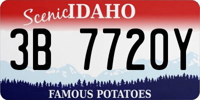 ID license plate 3B7720Y