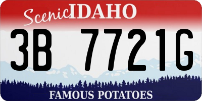 ID license plate 3B7721G