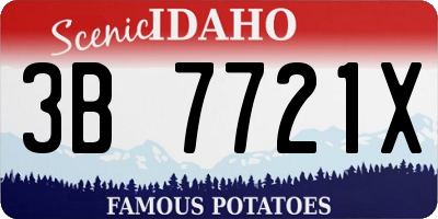 ID license plate 3B7721X