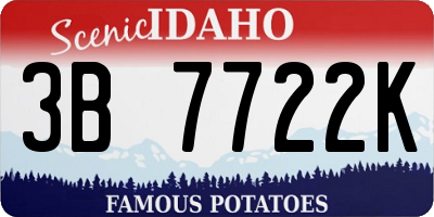 ID license plate 3B7722K