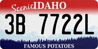 ID license plate 3B7722L
