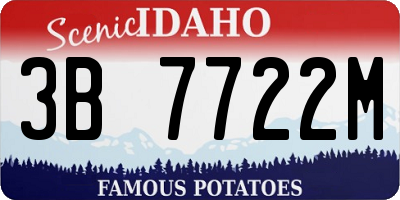 ID license plate 3B7722M