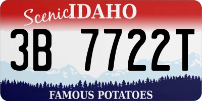 ID license plate 3B7722T
