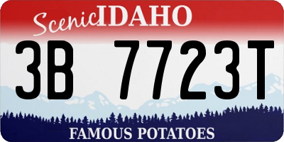 ID license plate 3B7723T