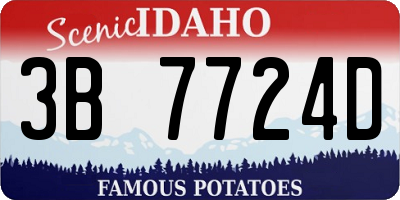ID license plate 3B7724D