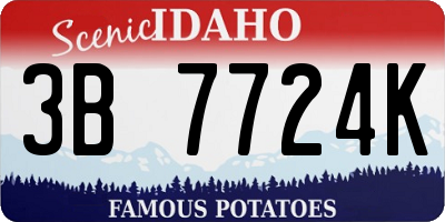 ID license plate 3B7724K