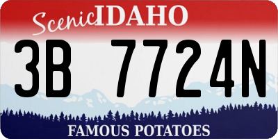 ID license plate 3B7724N