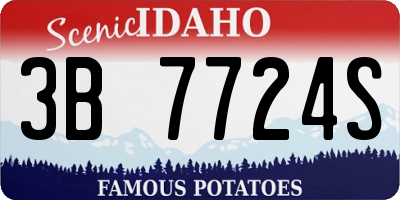 ID license plate 3B7724S
