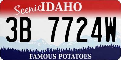 ID license plate 3B7724W