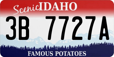 ID license plate 3B7727A