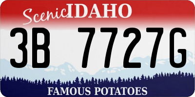 ID license plate 3B7727G