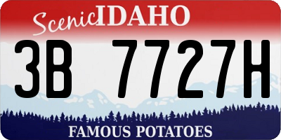ID license plate 3B7727H