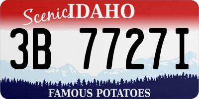 ID license plate 3B7727I