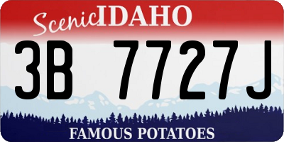 ID license plate 3B7727J