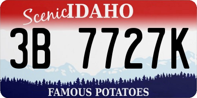 ID license plate 3B7727K