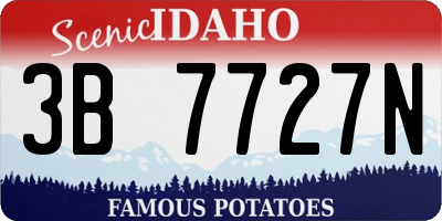 ID license plate 3B7727N