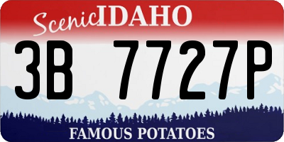ID license plate 3B7727P