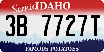 ID license plate 3B7727T