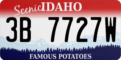 ID license plate 3B7727W