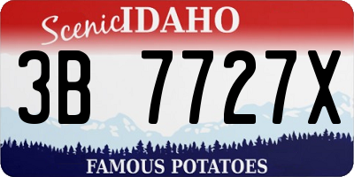 ID license plate 3B7727X