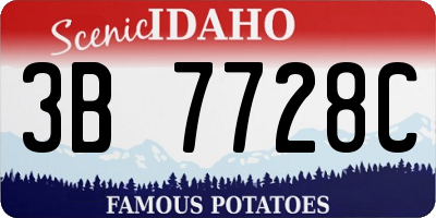 ID license plate 3B7728C