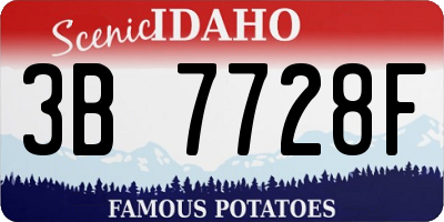 ID license plate 3B7728F