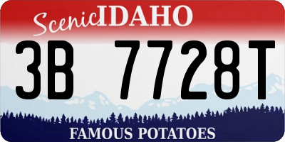 ID license plate 3B7728T