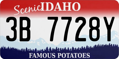 ID license plate 3B7728Y