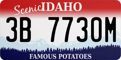 ID license plate 3B7730M