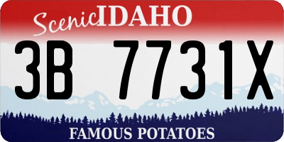 ID license plate 3B7731X