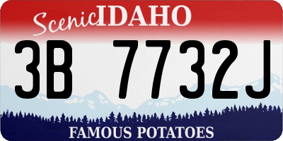 ID license plate 3B7732J