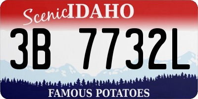 ID license plate 3B7732L