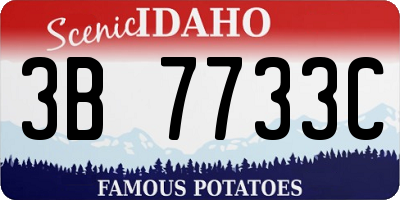 ID license plate 3B7733C