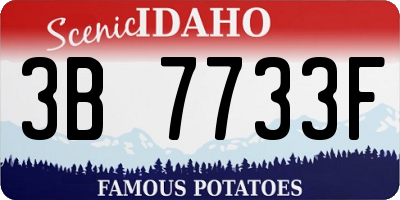 ID license plate 3B7733F