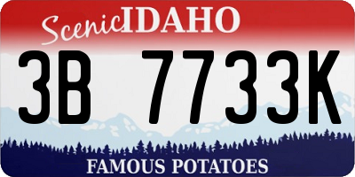 ID license plate 3B7733K