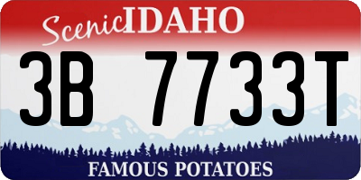 ID license plate 3B7733T