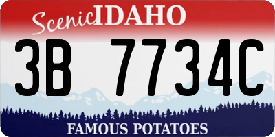 ID license plate 3B7734C