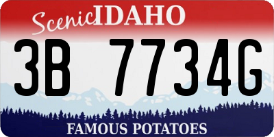 ID license plate 3B7734G