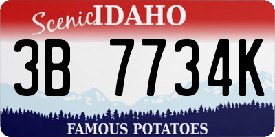 ID license plate 3B7734K