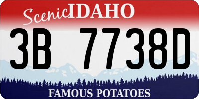 ID license plate 3B7738D