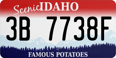 ID license plate 3B7738F