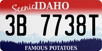 ID license plate 3B7738T
