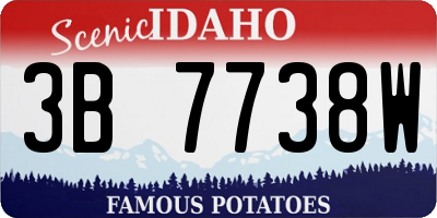 ID license plate 3B7738W