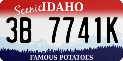 ID license plate 3B7741K