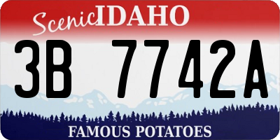 ID license plate 3B7742A