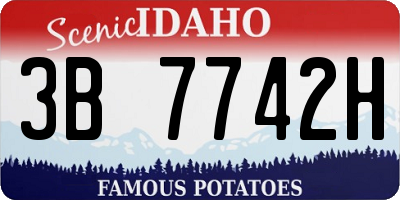 ID license plate 3B7742H