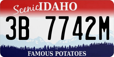 ID license plate 3B7742M