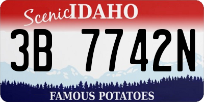 ID license plate 3B7742N