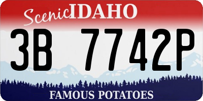 ID license plate 3B7742P